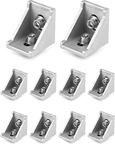 QWORK 10stk Befestigungsmaterial Winkel Befestigung , Aluprofil 30x30 Nut 8 Aluminium Aluprofil,für Aluprofil Winkel Wandhalter Montagematerial