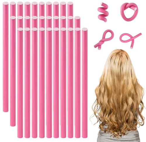 30 bigodini flessibili per capelli, bigodini flessibili, per capelli lunghi, medi e corti, bigodini senza calore, bigodini flessibili per capelli per dormire e acconciare i parrucchieri