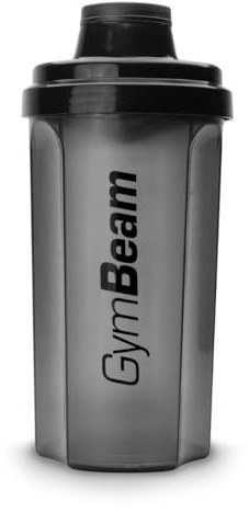 GymBeam Shaker in Transparent-Schwarz - 700ml Volumen, auslaufsicherer Protein-Shaker, aus hochwertigem Plastik, ohne BPA und DEHP, bruchsicher, spülmaschinenfest und für den Kühlschrank geeignet