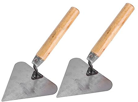 BESTonZON 2 Piezas Pala Triangular De Albañil Paleta De Cemento Herramienta De Paleta De Mano Raspador De Paleta Paletas De Albañilería Acero Inoxidable Baldosas De Cerámica Pala Puntiaguda