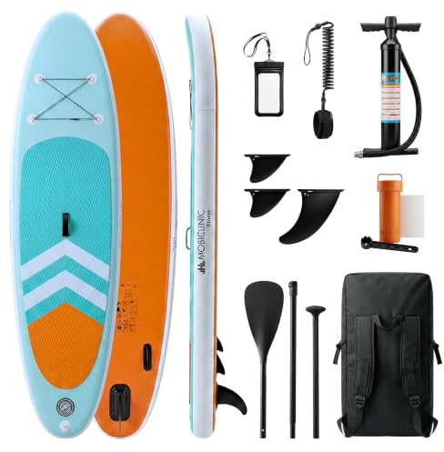 Mobiclinic®, Tabla de Paddle Surf, Hinchable, Incluye Bomba, Mochila, Remo Ajustable, Funda para móvil, Kit reparación, 315x78x15 cm, Plegable, Niños, Adultos y Mascotas, hasta 150kg