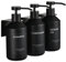 Janxin 3 Stück Seifenspender Wandbefestigung,500ml Shampoo Flaschen zum Befüllen,Duschgel Spender,Seifenspender Schwarz Ohne Bohren for Kitchen and Bathroom (Schwarze Flasche + schwarzer Kopf)