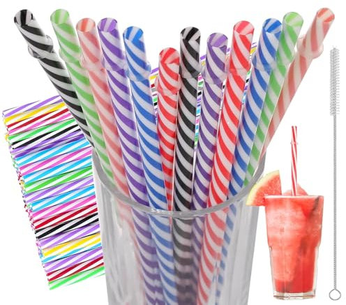 50 cannucce rigide riutilizzabili, cannucce riutilizzabili,cannucce colorate,con spazzola per la pulizia,per frullati, cocktail, bevande calde,succhi,matrimoni, compleanni (7 mm x 23 cm)