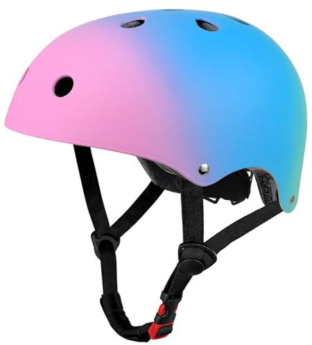 LeapBeast Skateboard Cykelhjälm, Justerbar hjälm för vuxna och barn, ungdomshjälm för cykel, skoter, skateboard, rullskridskor och BMX