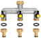 PRITOK Brass Garden Hose Splitter: 3 Way Tap Splitter Hose Manifold with 3 Individual On/Off and Faucet Adapter, 3/4 inch Garden Tap, Heavy Duty Nickel Plated for Garden Kitchen Faucet