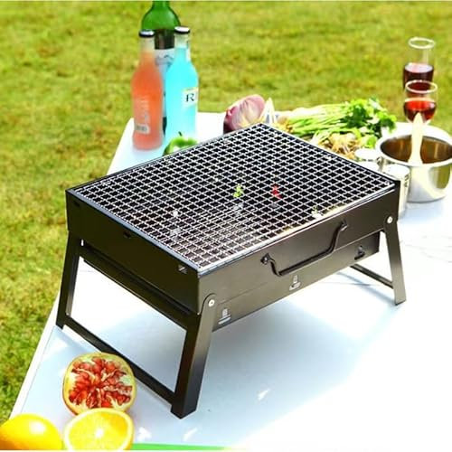 Stainless Steel Portable Folding BBQ Grill – Compact Outdoor Barbecue for Camping, Garden & Travel – Rustproof Charcoal Grill with Large Cooking Surface – Easy Setup & Lightweight Design