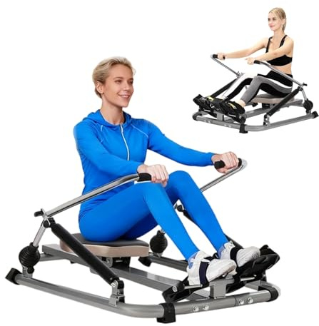BAOCHADA Rameur 3 en 1 pour la maison, presse à jambes, appareil de fitness romain avec 2 intensités réglables, pour cardio et musculation, peu encombrant, jusqu'à 120 kg
