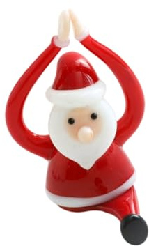 YROHGKPN Décorations de Noël en verre, yoga, Père Noël, figurines, décorations de table pour Noël, vacances, fête, décoration de la maison, décorations de fête de Noël