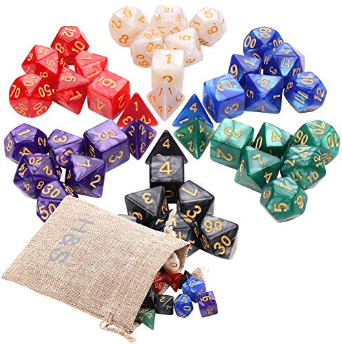 H&S 42pcs DND Dice 6 Sets Dungeons and Dragons Dice Set 7 Sided Polyhedral D&D RPG MTG Table Game