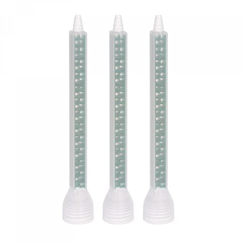 sourcing map Lot de 3 tubes mélangeurs statiques en résine époxy - 16,2 cm - Connecteur rond pour pistolet à colle AB - Cartouches de 400 ml - Vert