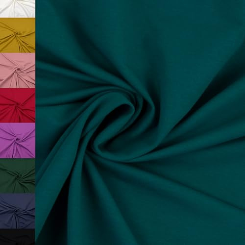 MAGAM-Stoffe Elias Sweatstoff uni innen angeraut und weich Meterware ab 50cm (19. Petrol)