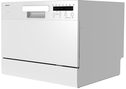 MEDION Lave-vaisselle de table DWT 60 (capacité 6 couverts, 7 programmes, affichage LED, 47 dB, MD37496), blanc