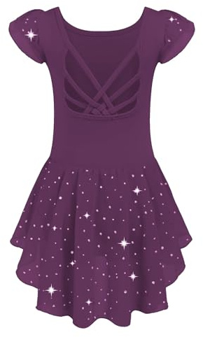 Arshiner Tanzkleid Mädchen Ballettkleid Baumwolle Dunkellila 2-3 Jahre