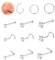 agogue 12 Stück Nasenpiercing Stecker,Nasenpiercing Chirurgenstahl,Nostril Piercing Nasen Piercing Stecker NosePiercing,Nasenstecker Sowohl Männer Als Auch Frauen Verwenden