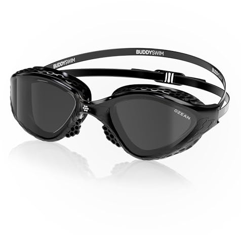 BUDDYSWIM Lunette Piscine Adulte Ozean. Lunette Natation Homme avec Protection UV400. Lunettes de Piscine Femme Antibuée. Vision Périphérique. Ajustement Confortable avec Technologie HCF pour Femme.