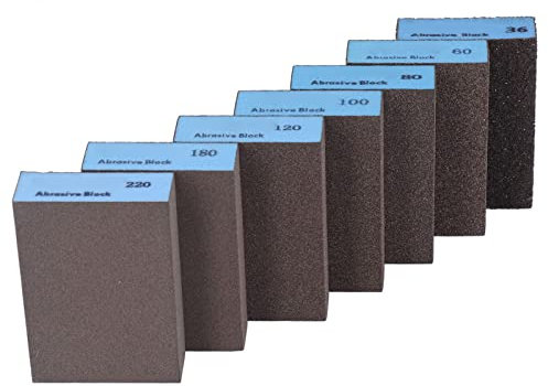 Juego de 7 esponjas de lijado de grano 36 60 80 100 120 180 220 para lijadora húmeda y seca