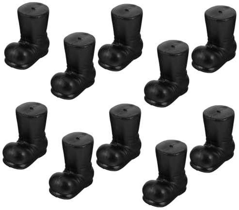 MUELODSIC 10piezas Botas Santa Claus Decorativas para Fiesta Navideña Accesorio Detallado para Decoración DIY Color Negro para Ambientar Eventos Xmas