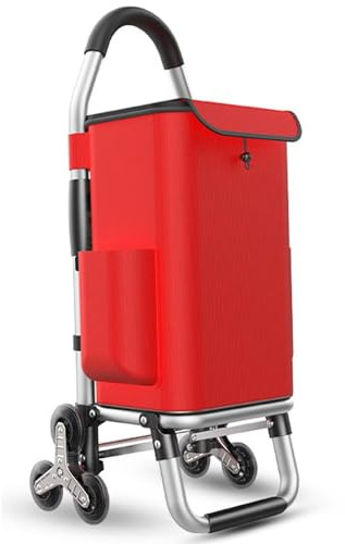 Trappklättringsvagn, lätt hopfällbar vagn, vattentät hållbar design med 6 ljudlösa hjul, lätt avtagbar för bekväm shopping