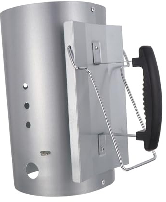 VICASKY Ciminiera Accensione Barbecue Zincata Starter per Carbonella Manico in Nylon Sicuro e Inodore Circolazione Aria per Grigliate Cucina all'Apeto Accessorio BBQ