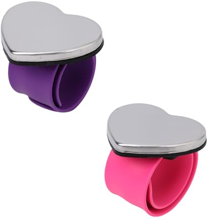 2pcs Magnetic Pin Cushion Wristband, Magnetic Wrist Sewing Pincushion Silicone Strap for Sewing Quilting Accessory Braiding Hair Styling and Crafting (Purple, Pink)