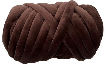 DIY Velvet Thick Chunky Yarn, Super Chunky Virkat Sammetsgarn Flerfärgat 1KG(Coffee)
