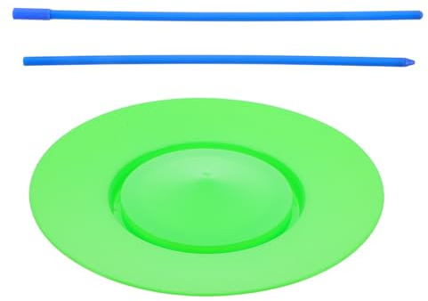 WEKAMOS Juego de Malabares con Platos y Palos para Principiantes, Plástico Resistente, Color Verde, Ligero y Portátil, para Entrenamiento y Actuaciones de Circo, Set de Malabares