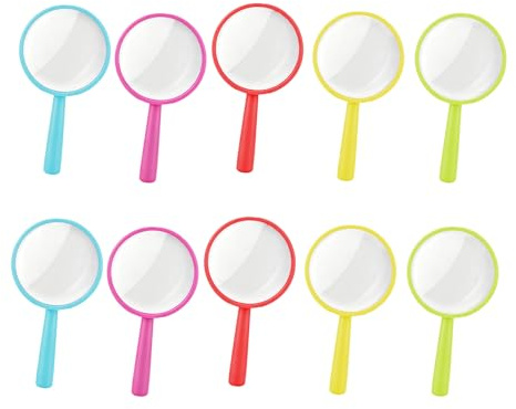 10 Pcs Mini Magnifying Glasses,Kids Colorful Mini Pocket Handheld Magnifier