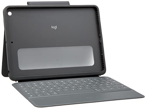 Logitech Rugged Folio für iPad (7., 8. und 9. Generation) – Schutzcase mit Smart Connector und strapazierfähiger, Französisches AZERTY-Layout- Schwarz