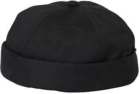 WITHMOONS Watch Cap Beanie Cotton Docker Brimless Harbour Hat VZ50060 (Black)