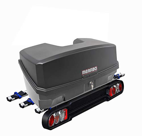 Menabo Race 3 Kupplungsträger Fahrradträger 3 Räder + Nekkar Gepäckbox 300 Liter schwarz