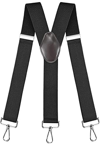 Bretelles pour homme, 3,5 cm de large, élastiques, en forme de Y, bretelles pour homme, avec fermeture à mousqueton robuste, très forte, réglable, longue, taille unique pour tous les hommes et toutes