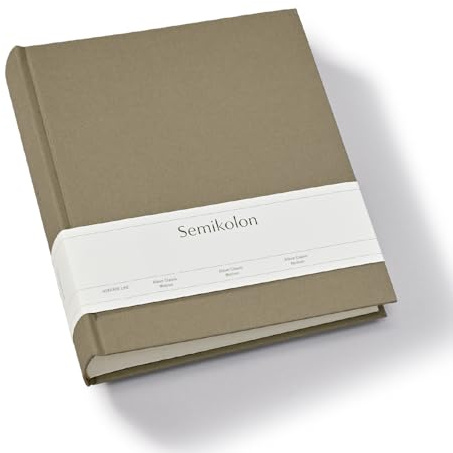 Semikolon 369953 Foto-Album Classic Medium - 21,6 x 25,5 cm - 80 Seiten cremefarben, für 160 Fotos - fango beige
