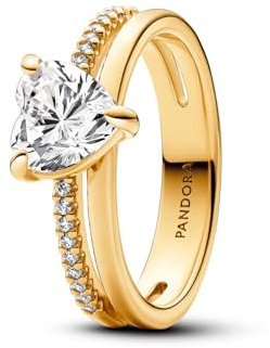 PANDORA 14k Gold-plated unique metal blend Cubic Zirconia Clear 163100C01-60