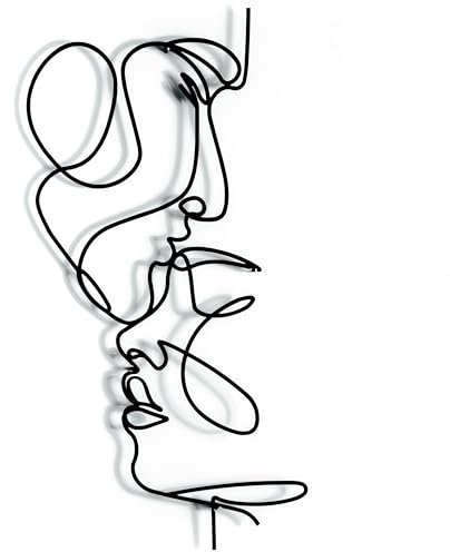 One line Arte - Decoración de pared de arte lineal, cuadros decoracion, decorativo de pared, decoracion hogar, decoracion jardin, lienzos decorativos, abstracto decoración, Arte de pared de metal.