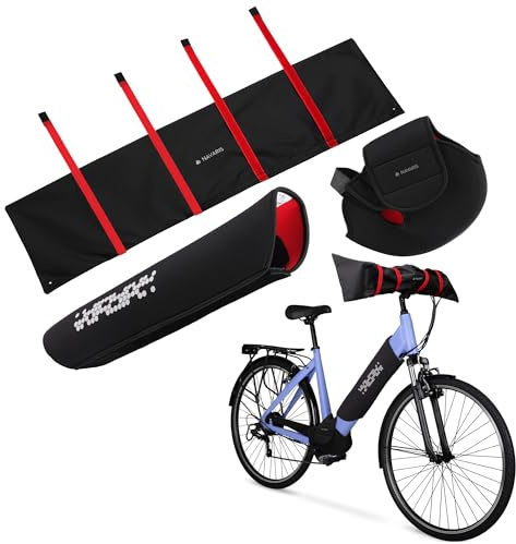 Navaris All-in-One E-Bike Schutzhülle Set - Universelle Passform - Fahrradabdeckung für E-bike - Lenkerschutzhülle Ebike - Ebike Motor Schutzhülle