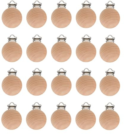 Clip Ciuccio, Clip Ciuccio Legno Clip, Clip Portaciuccio, Clip Ciuccio In Legno, Porta Ciuccio Legno, Clip Ciuccio Legno Di Bambino, Clip Porta Ciuccio Legno Dentizione, 20 Pezzi