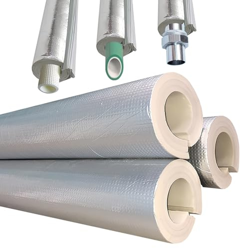 15/30/50mm Grosor Espuma Tubo, Aislante Tubo Aire Acondicionado, Coquilla Aislante De Papel De Aluminio Autoadhesivo, Tubería De Aislamiento Para Tuberías De Fábrica Al Aire Libre(15mmx60mmx1m)