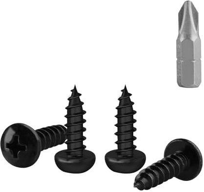 Set di 150 viti M4, viti per legno nere, viti autofilettanti, viti a testa tonda Phillips, viti autofilettanti a testa tonda e truss set di viti assortite per muratura, terrazze e mobili (M4 x 13 mm)