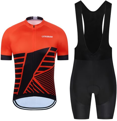 Men's Cycling Jersey Sets Road Bike Jersey Bibs + Shorts with 20D Gel Pad MTB Riding Clothing Kit