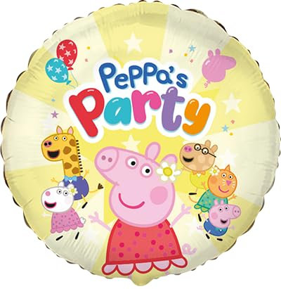 Palloncino in Mylar Peppa Pig Party, 45 cm, Decorazione Festa per Bambini, Multicolore
