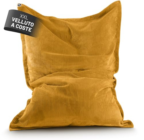 Lumaland Sittsäck Classic XXL Cord, enorm XXL-sittsäck med mjuk ribbad struktur, perfekt för manchestersoffa och fåtöljer, vardagsrum, sovrum osv. – 380 liter, 140 x 180 cm