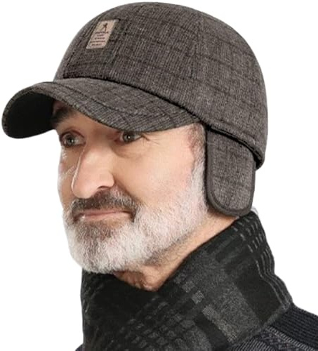 YAMEE Gorros de Béisbol Hombre Invierno con Orejeras Abatibles,Viseras Hombre Transpirable,Ideal para Running Senderismo y Uso Diario