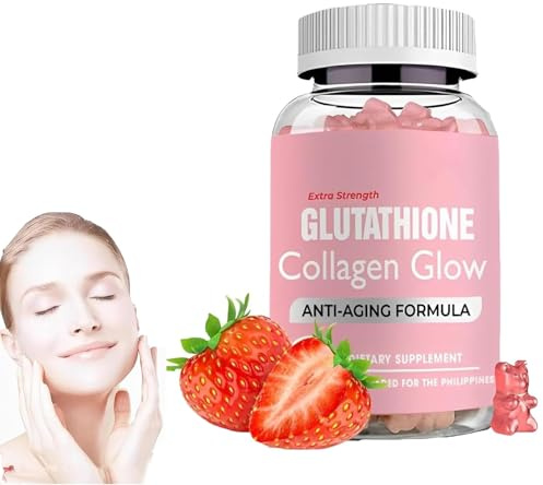 Glutatione Collagene Glow Gummies, Glutatione Collagene Glow Gummiess per macchie scure, Multi Collagene Peptidi Gummies, Peptidi di Collagene idrolizzato Gummiess per pelle, capelli e unghie Energy