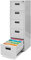 Hängeregistraturschrank V005 Hängemappenschrank Hängeregisterschrank Aktenschrank mit 5 Schubladen Pulverbeschichtung Stahlblech 162 cm x 46 cm x 62 cm (H x B x T) (Grau)