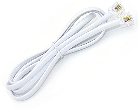 NEORTX RJ11 to RJ11 Cable 3ft, 1 Meter Phone Cord Telephone Line Extension Cord Cable Wire Male to Male 6P4C Modular Plug for Landline Telephone Fax Machine (White)