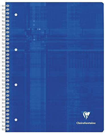 Clairefontaine 8251C - Packung mit 5 Collegeblöcken DIN A4+ mit Ringbuchlochung, 4-fach gelocht, 80 Blatt französische Lineatur, 90g, farbig sortiert, 1 Pack