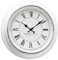 mucHome Vintage Wanduhr weiß Durchmesser 40cm mit römische Ziffern Echtglas-Scheibe Küchenuhr Uhr