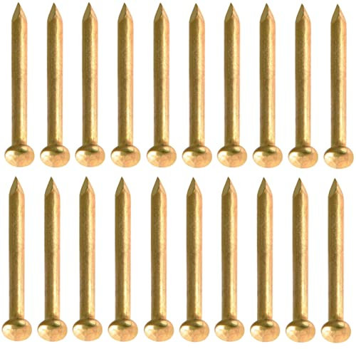 cyclingcolors 20x clavos de laton cabeza redonda dorados 2mm x 14mm muebles puntas vintage antiguo