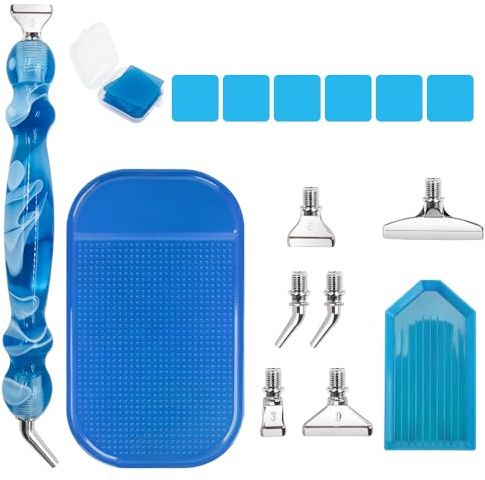 AIFUDA Kit di 16 penne per pittura a diamante, punte filettate con punta a vite, accessori per pittura con diamanti 5D, strumenti per fai da te, presa comoda e foratura più veloce