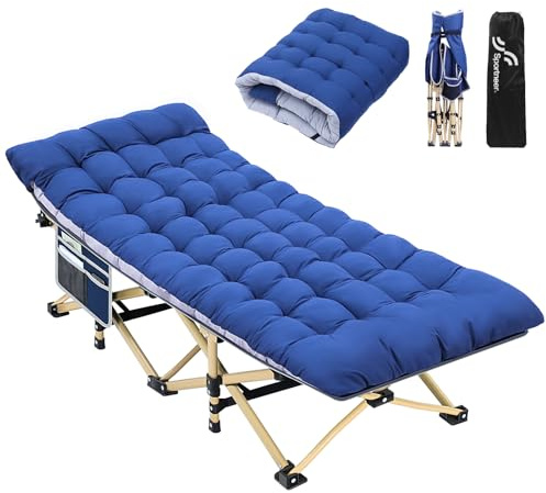 Sportneer Feldbett mit Matratze, Klappbett Breite 71cm Tragfähigkeit 204KG Gästebett Campingbett Feldbett Mit Aufbewahrungstasche für Erwachsene Outdoor Indoor Garten Camping Reisen